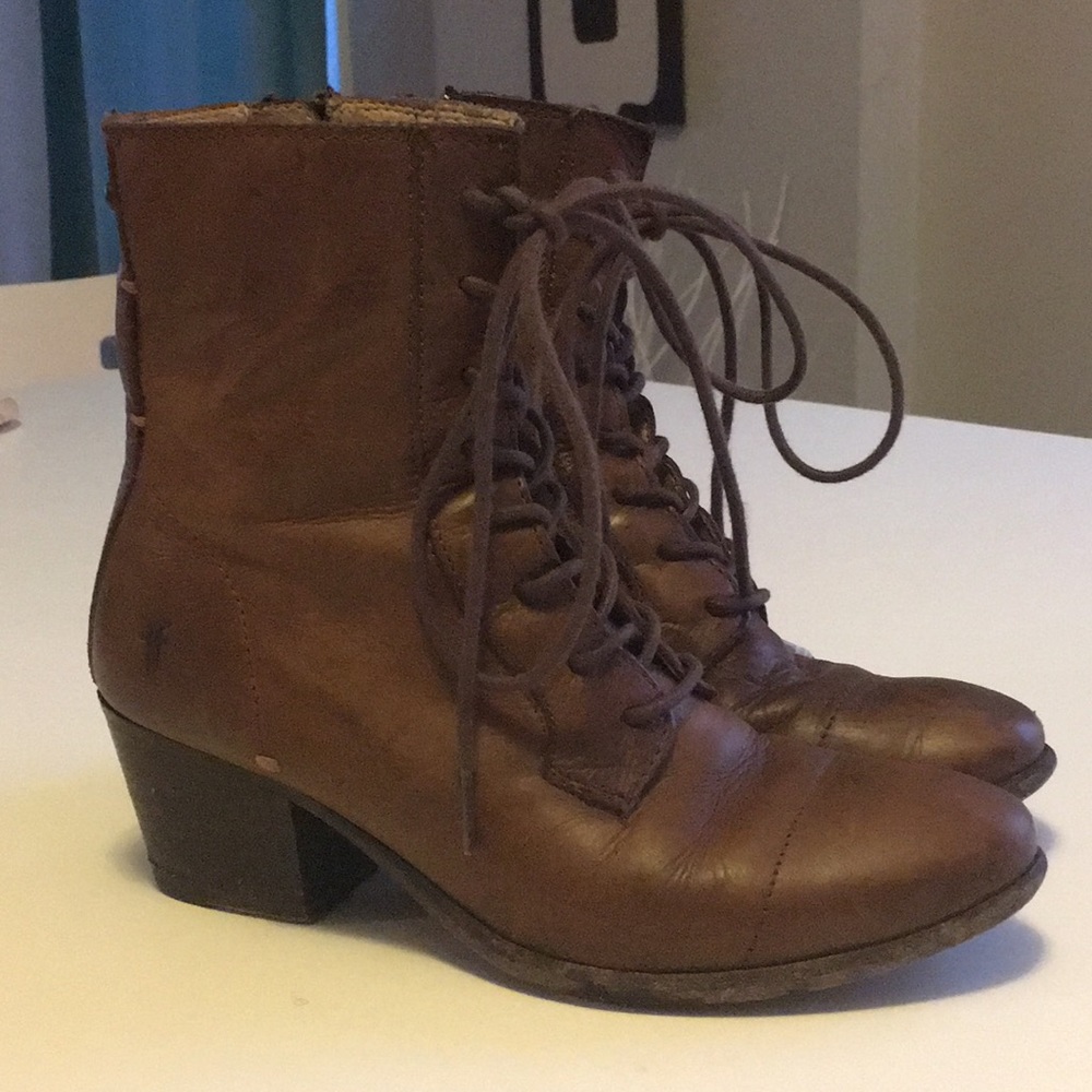 Frye Courtney Lace up Victorian Combat Boots